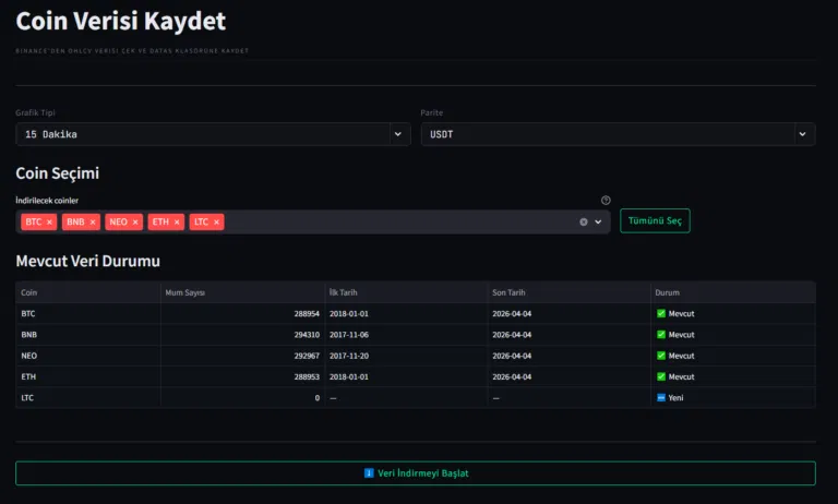 Save historical klines